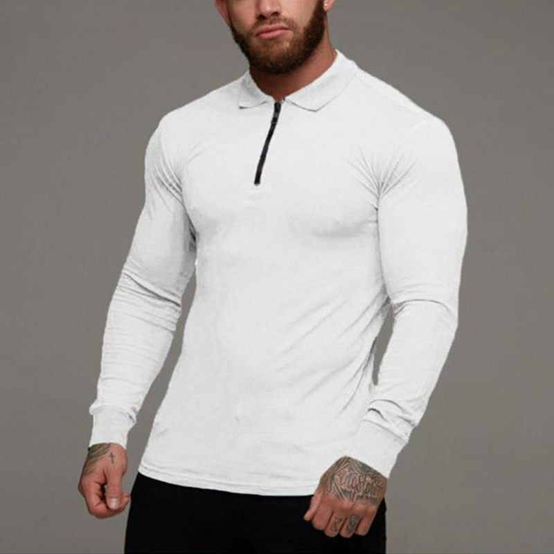 Man wearing a white long-sleeve shirt
casual everyday wear
comfortable cotton t-shirt
lightweight long sleeve top
stylish casual shirt
basic wardrobe essential