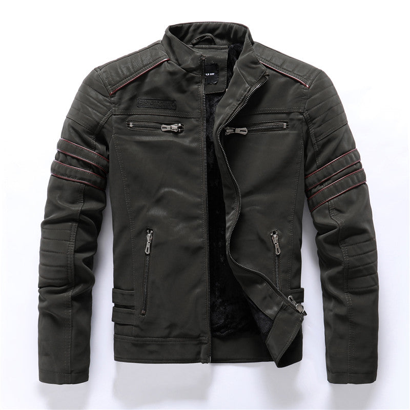 Dark green jacket with zippers
men's leather jacket
biker leather jacket
casual leather jacket
vintage leather style
fashion leather coat