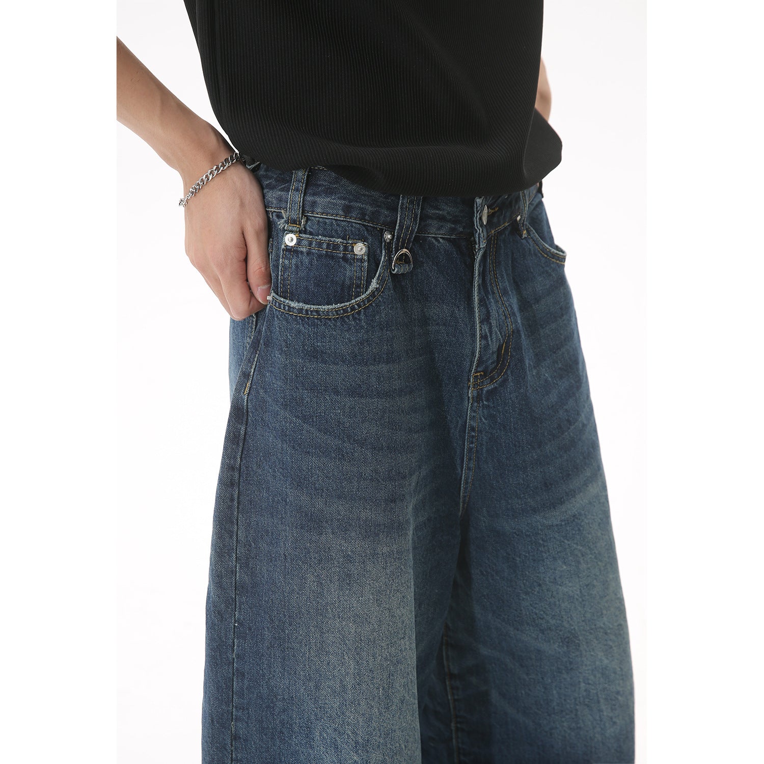Denim Cropped Pants Men