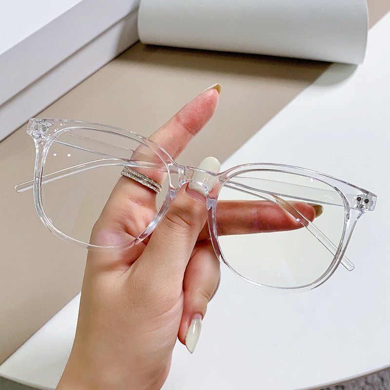 Clear cat-eye glasses 
vintage style glasses
fashion glasses frames
minimalist eyewear
aesthetic glasses
modern optical frames
stylish prescription glasses
neutral tone glasses