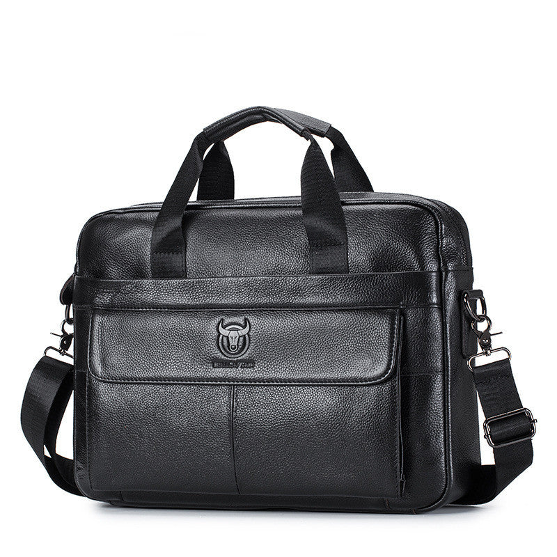 Black leather briefcase with shoulder strap
executive briefcase
office messenger bag
premium leather bag
crossbody briefcase
business travel bag
leather office bag
luxury work briefcase