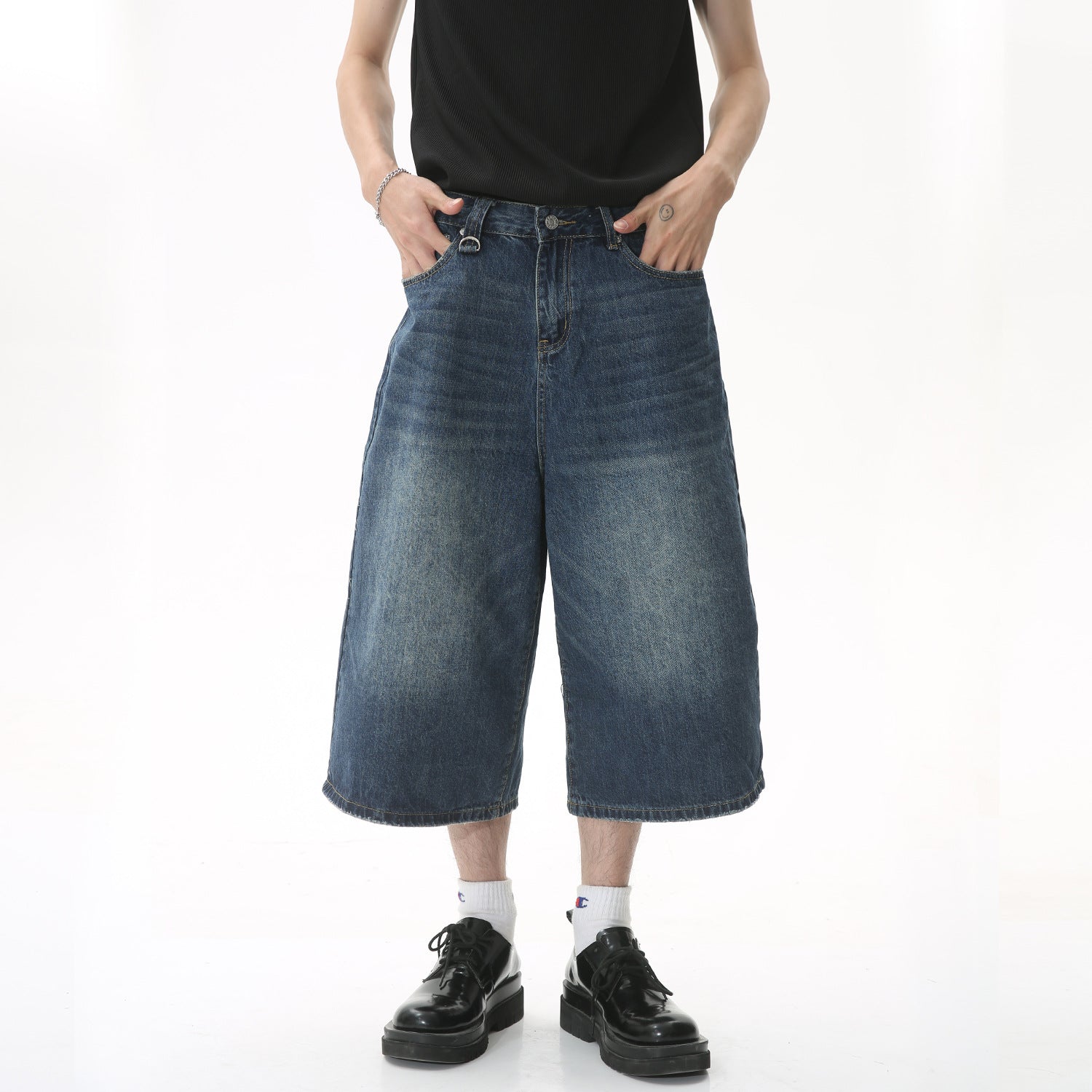 Denim Cropped Pants Men